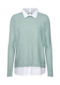 Jacqueline de Yong, Damen Pullover, Aqua / Weiß