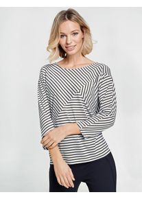 Gerry Weber, Damen T-Shirt mit Fledermausarm, Nachtblau / Weiß