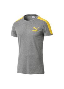 Puma, Herren T-Shirt 'T7', Gelb / Graumeliert