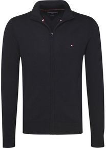 Tommy Hilfiger, Herren Pullover 'COTTON SILK ZIP THROUGH', Nachtblau