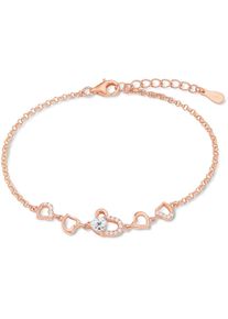 Amor, Damen Armband mit Zirkonia, »Herzen, E106/4, 538787«, Rosegold