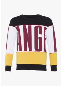 PLUS EIGHTEEN, Herren Sweatshirt, Gelb / Rot / Schwarz / Offwhite