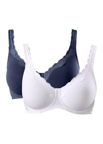 Petite Fleur, Damen Bügel-BH, Marine / Weiß