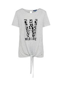 Tom Tailor, Damen T Shirt, Graumeliert / Schwarz / Silber