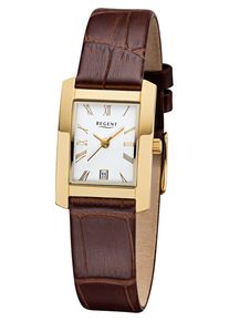 Regent Uhren REGENT, Damen Uhr 12100524, Braun / Gold