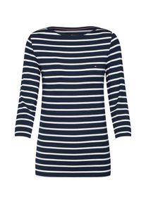 Tommy Hilfiger, Damen Shirt 'HERITAGE BOAT NECK T', Navy / Wei&szlig;