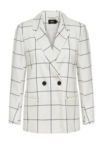 Only, Damen Karierter Blazer, Weiß