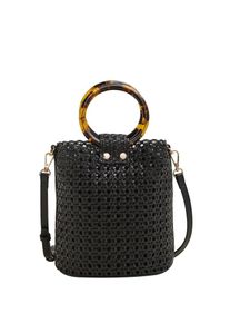Mango, Damen Tasche 'Min Troqui', Hellbeige / Schwarz