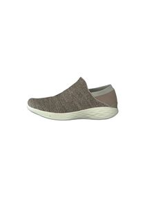 Skechers, Damen Slipper, Dunkelbeige / Wei&szlig;
