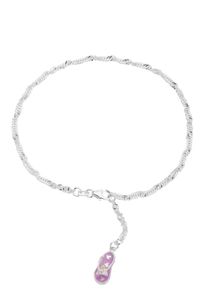 Firetti, Damen Fußkette in Singapurkettengliederung mit Anhänger 'Zehentrenner', Pink / Silber