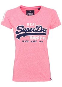 Superdry, Damen T-Shirt, Navy / Pinkmeliert / Weiß