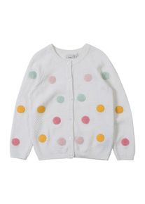 name it, M&auml;dchen Cardigan 'NMFDADDEL LS KNIT CARD', Wei&szlig;