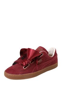 Puma, Damen Sneaker 'Basket Heart Corduroy', Chamois / Karminrot