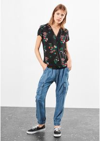 Q/S Designed By, Damen Blusenshirt, Grün / Rosa / Rot / Schwarz