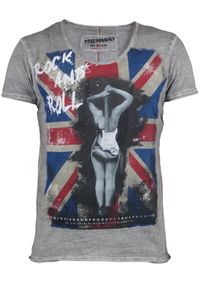 Trueprodigy, Herren T-Shirt 'Rock Girl', Blau / Grau / Rot / Schwarz / Weiß