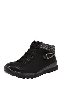 Rieker, Damen Schn&uuml;rschuhe mit dekorativem Metall-Detail, Schwarz