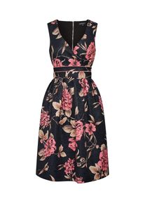 Four Flavor, Damen Kleid 'Midikleid Print', Nachtblau / Pink
