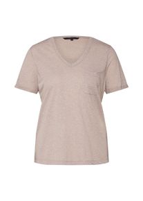 Véro Moda VERO MODA, Damen Shirt 'VMLEA LUA SS V-NECK TOP JRS LCS', Grau