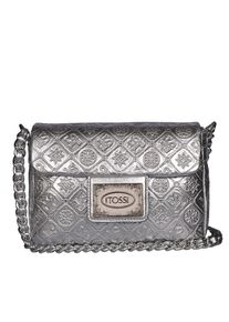 Silvio Tossi, Damen Lederschultertasche, Silber