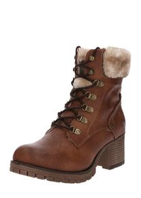 Mustang, Damen Schnürstiefelette, Beige / Braun