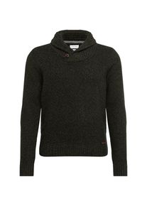 Pier One, Herren Pullover 'Structured Shawl Collar Jumper', Dunkelgrün