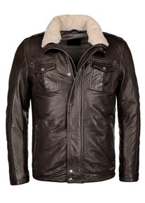 Mustang, Herren Lederjacke 'Rupert-FF', Dunkelbraun