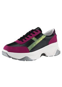 Heine, Damen Sneaker, Gr&uuml;n / Eosin / Schwarz