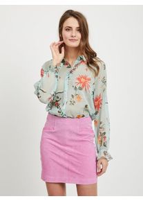 Vila, Damen Bluse 'Vinovea Iliane', Azur / Mischfarben