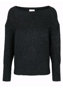 Heine, Damen Pullover, Schwarz / Silber