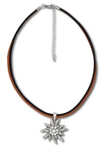 J. JAYZ, Damen Kette 'Edelwei&szlig;, E1342', Rostbraun / Schwarz / Silber