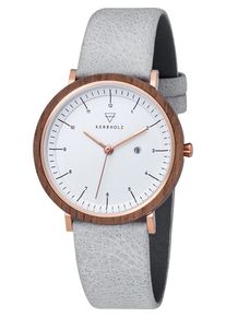 KERBHOLZ, Damen Uhr 'Amelie Walnut Arctic WATWAME9221', Hellblau / Bronze