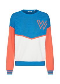 Wrangler, Damen Pullover, Blau / Orange / Wei&szlig;