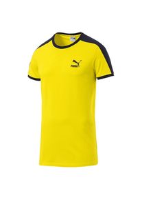 Puma, Herren Shirt 'Iconic T7', Nachtblau / Gelb