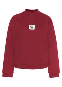G-Star Raw, Damen Sweatshirt 'Bilbi box logo', Rubinrot / Wei&szlig;
