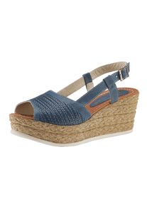Andrea Conti, Damen Keilsandalette, Blue Denim