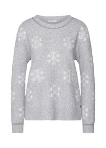 EDC by Esprit, Damen Pullover 'AW', Grau / Wei&szlig;