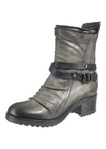 Arizona, Damen Stiefelette mit Schnalle, Gr&uuml;n / Schwarz