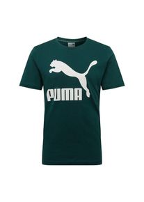Puma, Herren Shirt 'Classics Logo Tee', Tanne / Wei&szlig;