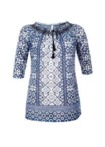 sheego Trend, Damen Carshirt mit Indigo-Druck, Blau