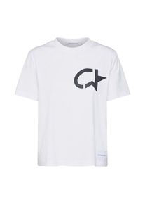Calvin Klein Jeans, Damen Shirt 'MODERNIST CK STAR STRAIGHT TEE', Schwarz / Weiß