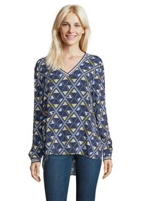 Cartoon, Damen Bluse, Blau / Enzian / Goldgelb