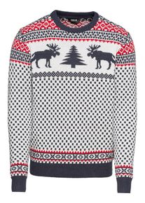 !Solid, Herren Pullover 'Knit - Tobey', Rot / Schwarz / Wei&szlig;