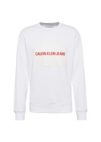 Calvin Klein Jeans, Herren Sweatshirt 'INSTITUTIONAL RUBBER BOX CN', Rot / Weiß