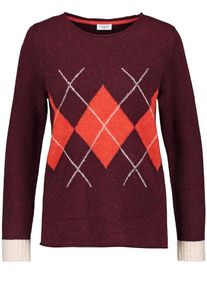 Gerry Weber, Damen Pullover, Rot / Dunkelrot / Wei&szlig;