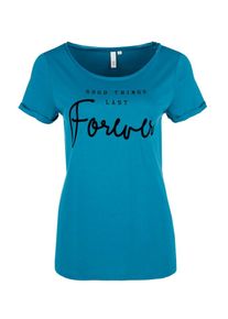 Q/S Designed By, Damen T-Shirt, Blau / Schwarz