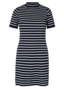 Tommy Jeans, Damen Strickkleid, Blau / Wei&szlig;