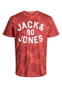 Jack & Jones JACK & JONES, Herren T-Shirt, Rot / Hellrot / Wei&szlig;