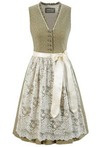 Marjo, Damen Dirndl, Oliv / Weiß