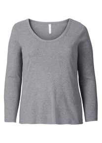 sheego Casual, Damen Langarmshirt, Grau