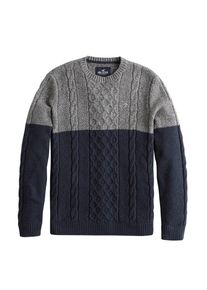 Hollister, Herren Pullover, Navy / Grau
